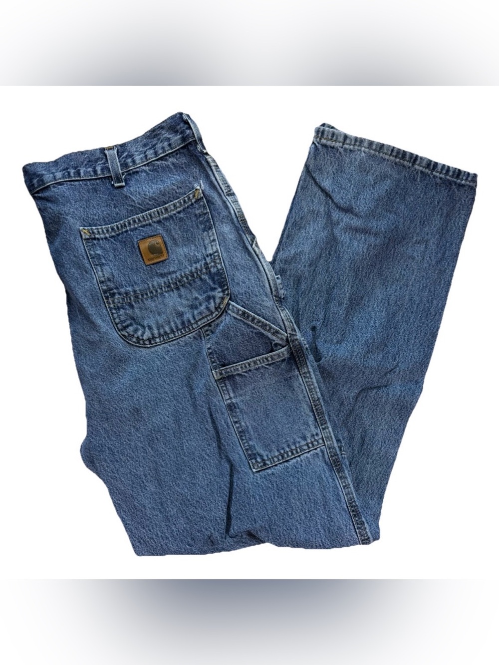 Carhartt Carpenter Jeans Men's 38 x 34 Blue Denim Dungaree Fit Workwear B13-DPS